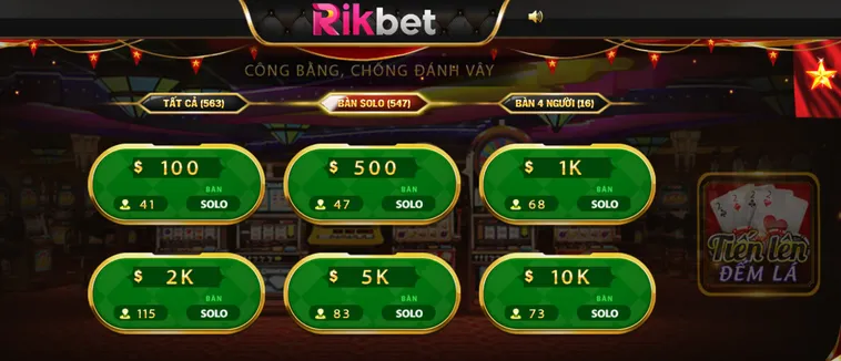 Tiến Lên Đếm Lá Tại RikBet Trò Chơi Bài Dân Gian Với Tỷ Lệ Thưởng Khủng