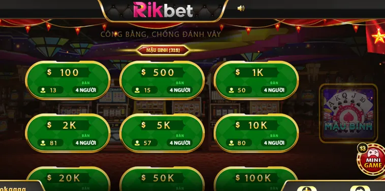 Trải Nghiệm Đỉnh Cao Mậu Binh Tại RikBet Với Hệ Thống Đổi Thưởng Uy Tín
